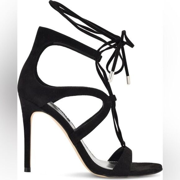 NINE WEST 10M Strappy Stilettos Sandal Ankle Wrap Heeled Dress high heels shoes - Picture 3 of 11